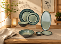 Donglin Embossed Mandala Bloom - Vintage Style Ceramic Tableware Set