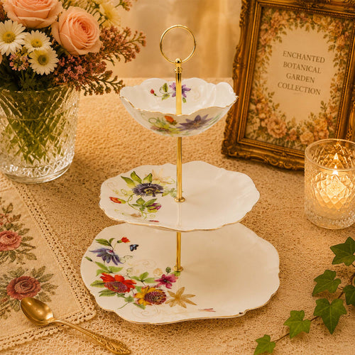 Donglin Homeware Enchanted Botanical Garden Collection  3 Tier Cake Pate