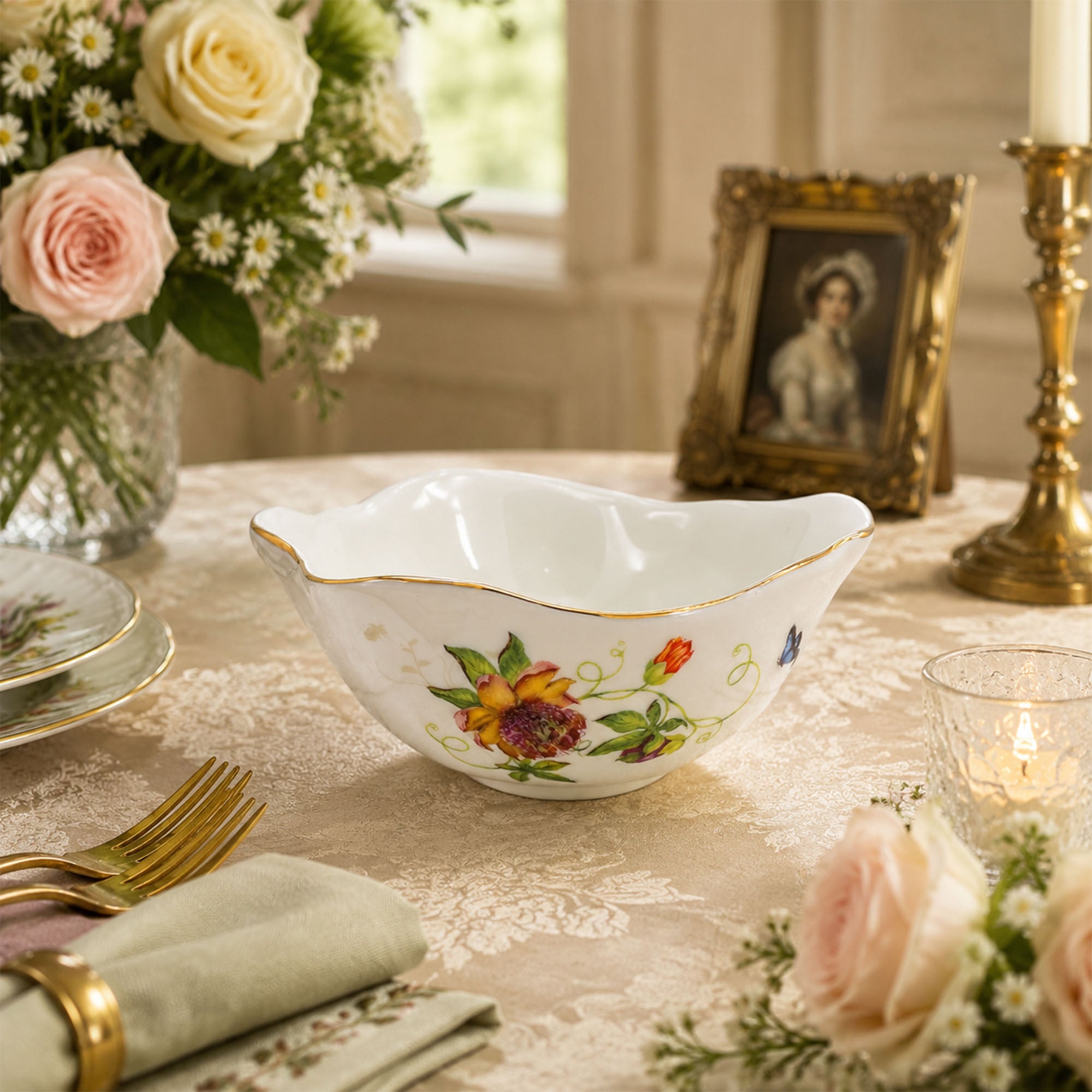 Donglin Homeware Enchanted Botanical Garden Collection Bowl 4.5-inch