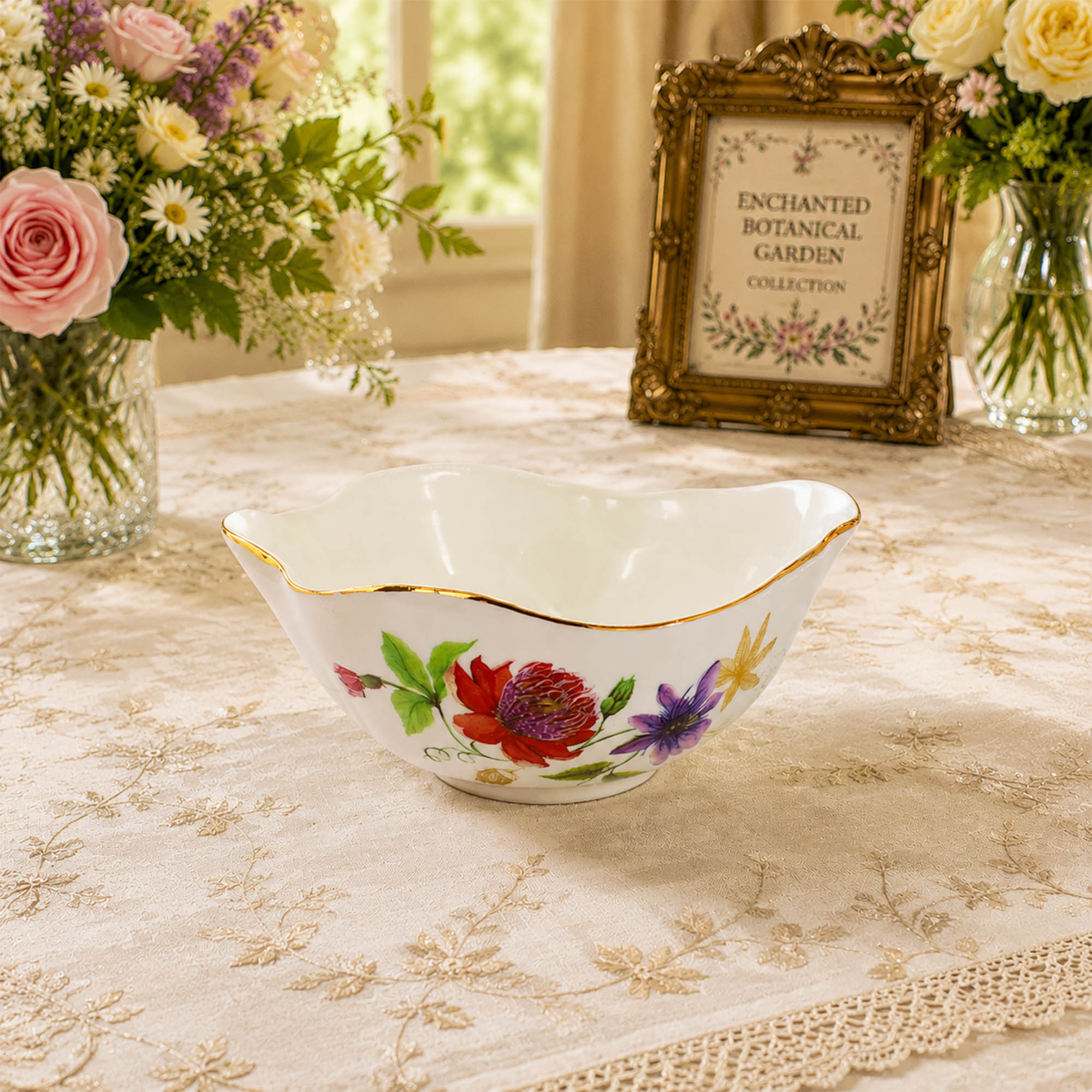 Donglin Homeware Enchanted Botanical Garden Collection Bowl 4.5-inch