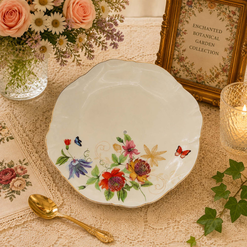 Donglin Homeware Enchanted Botanical Garden Collection Dinner Plate 11-inch