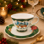 Donglin Homeware Festive Woodland Collection Cup and Saucer 200cc