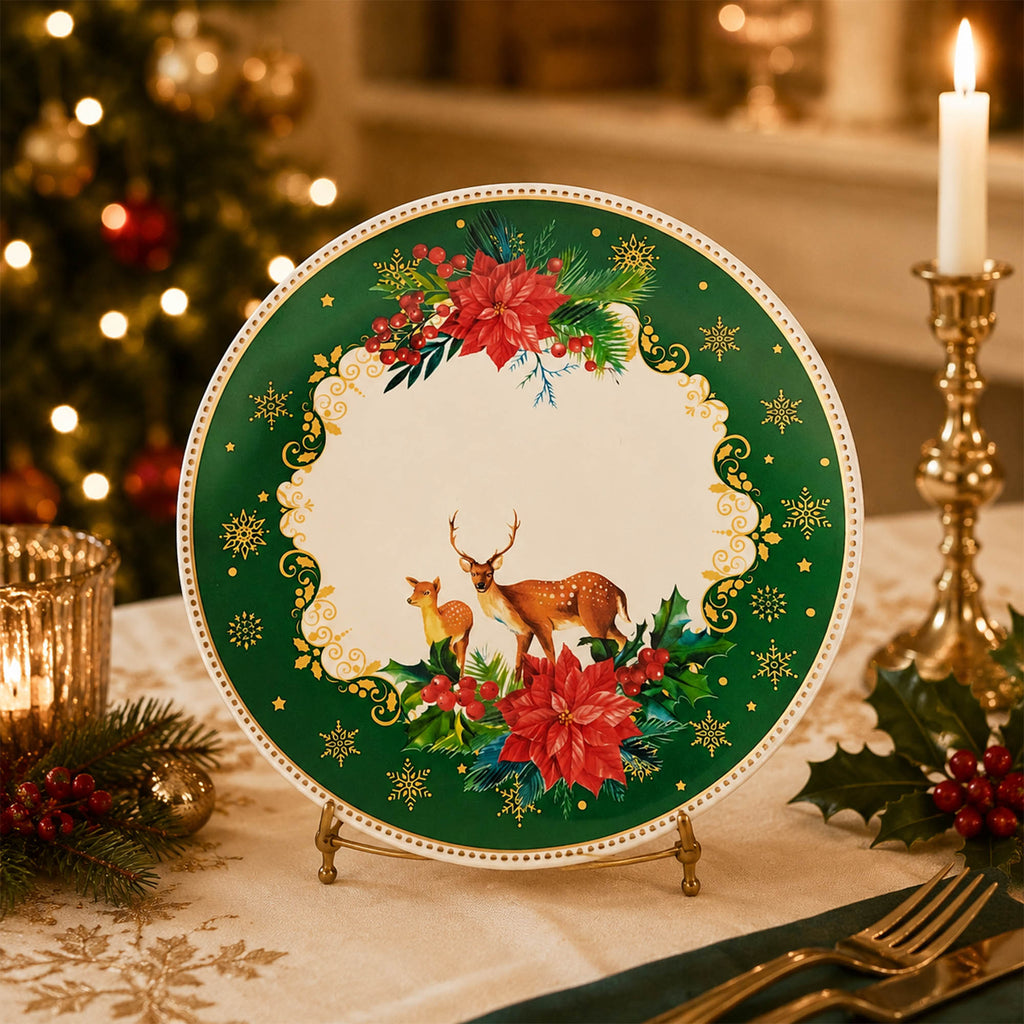 Donglin Homeware Festive Woodland Collection Dessert Plate 8-inch
