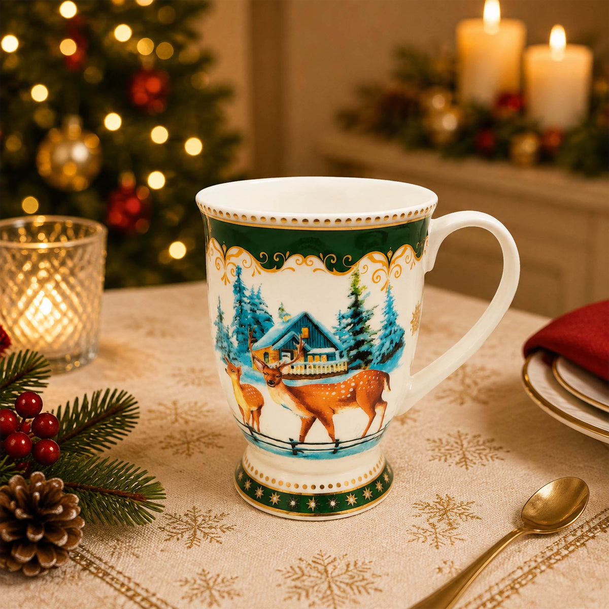 Donglin Homeware Festive Woodland Collection Mug 280cc