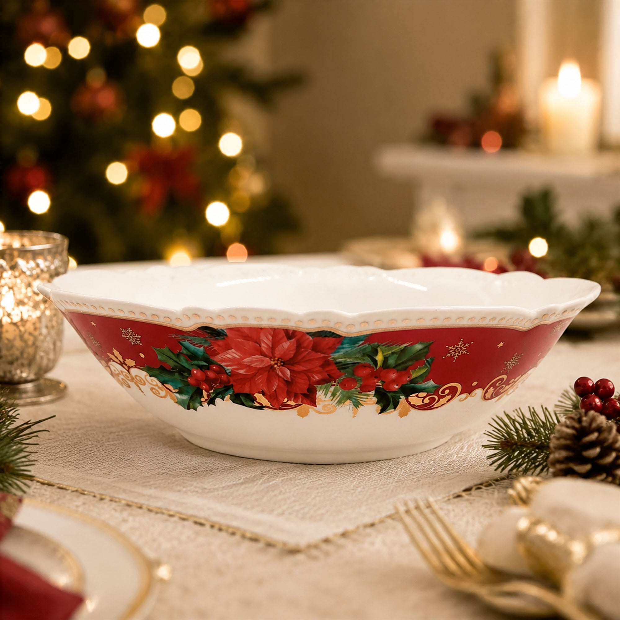 Donglin Homeware Festive Woodland Collection Storage Bowl 9-inch