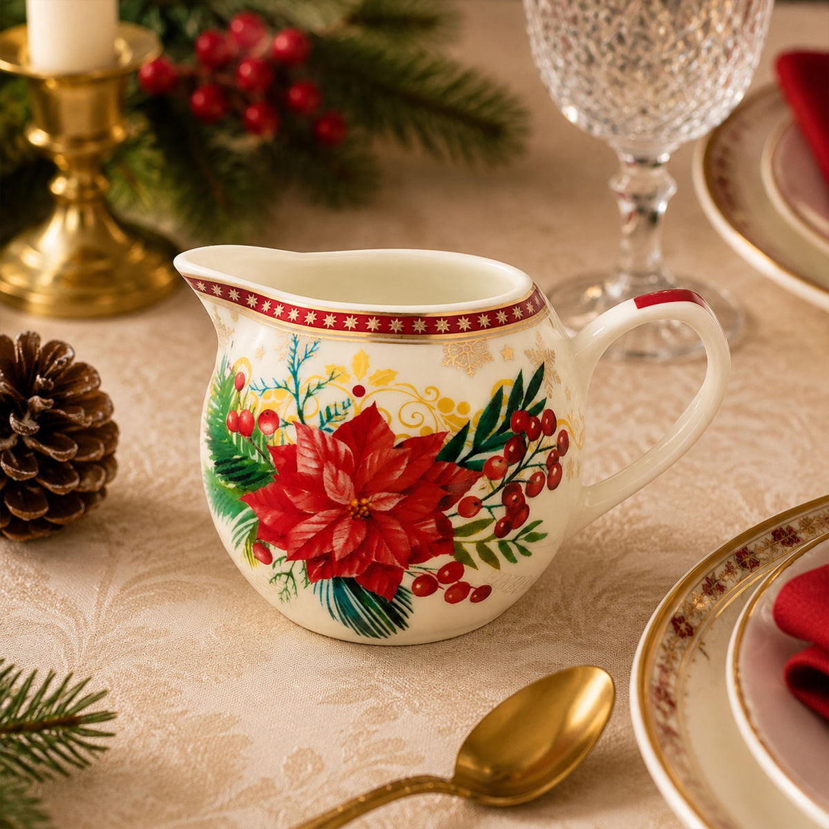 Donglin Homeware Festive Woodland Collection Storage Creamer 260cc