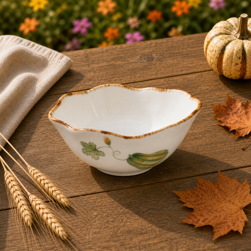 Donglin Homware Gilded Harvest - Nature Style Ceramic Bowl 4.5-inch