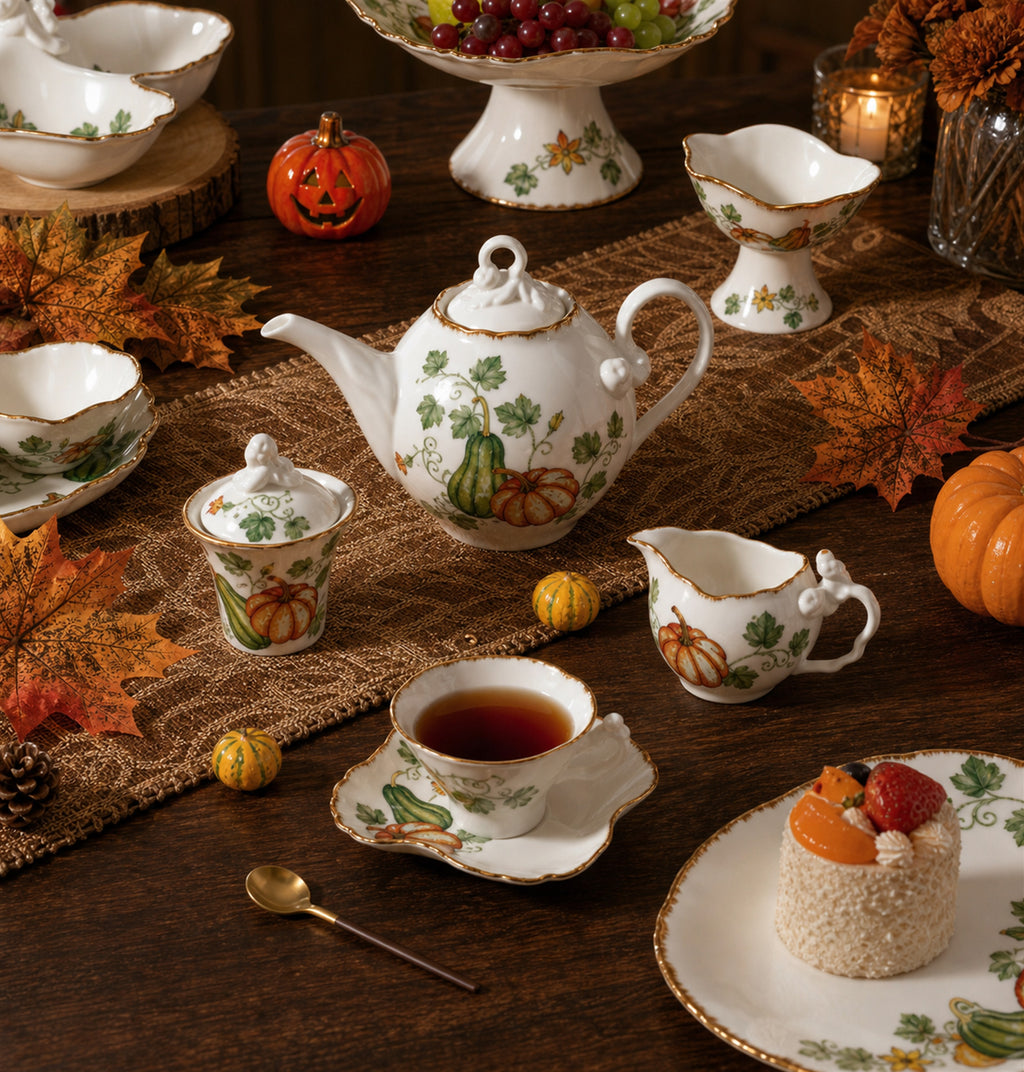 Donglin Homeware Gilded Harvest - Nature Style Ceramic Coffee Set