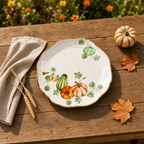 Donglin Homeware Gilded Harvest - Nature Style Ceramic Dinner Plate 14-inch