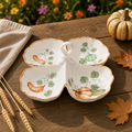 Donglin Homeware Gilded Harvest - Nature Style Ceramic Snack Dish Four-Section