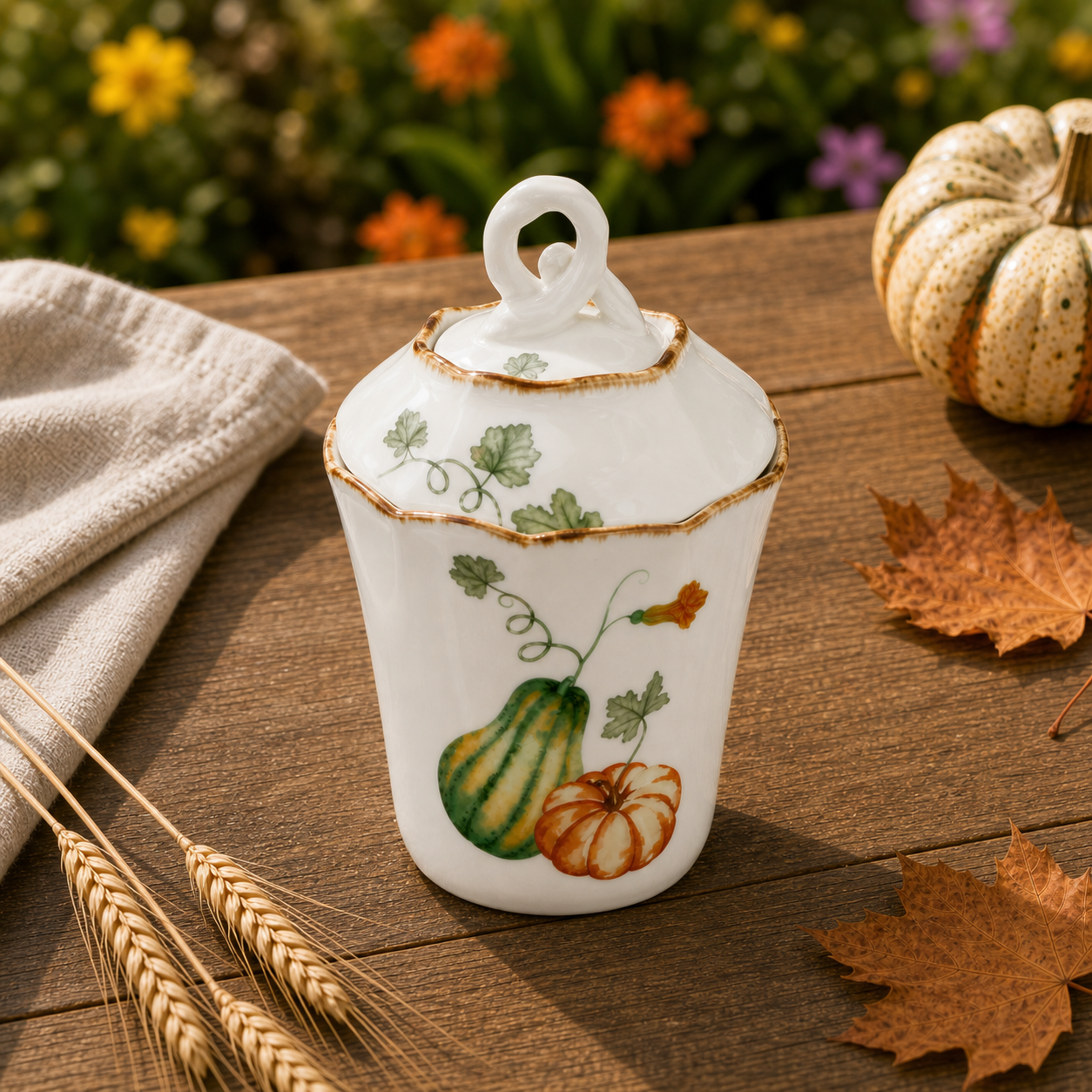 Donglin Homeware Gilded Harvest - Nature Style Ceramic Sugar Pot 130cc