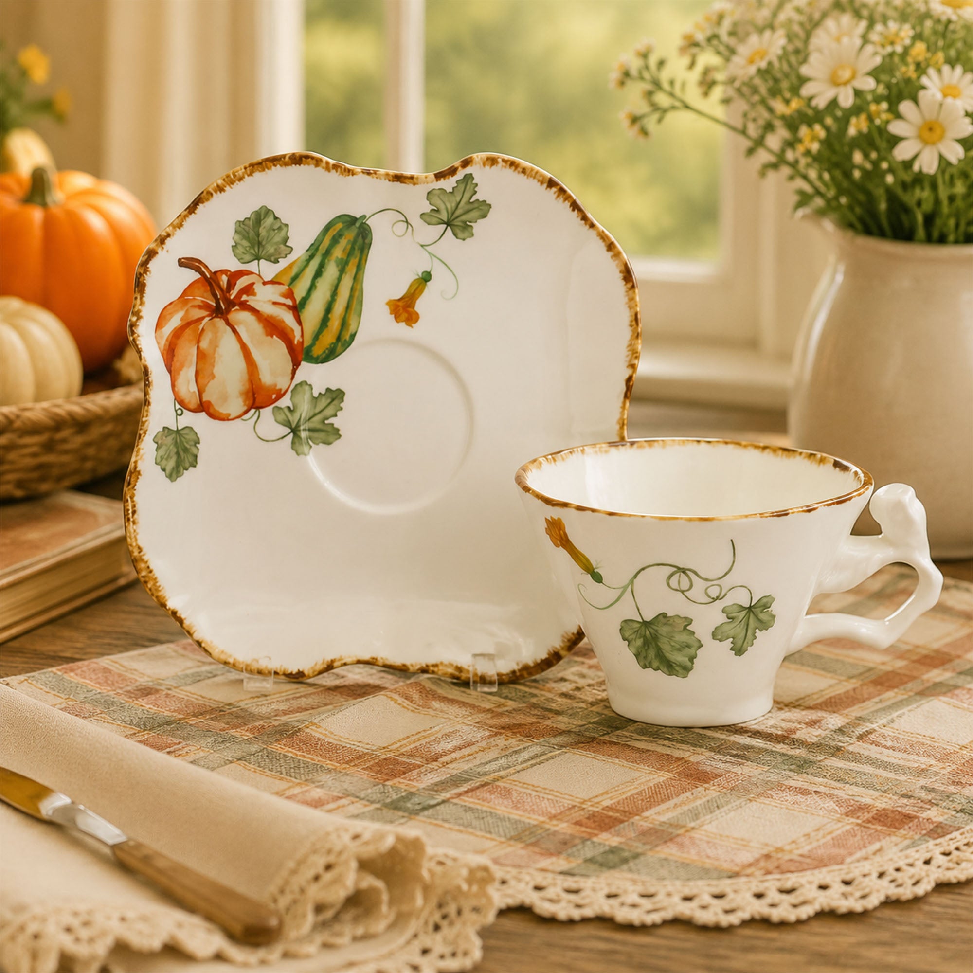 Donglin Homeware Gilded Harvest Collection Cup and Saucer 150cc