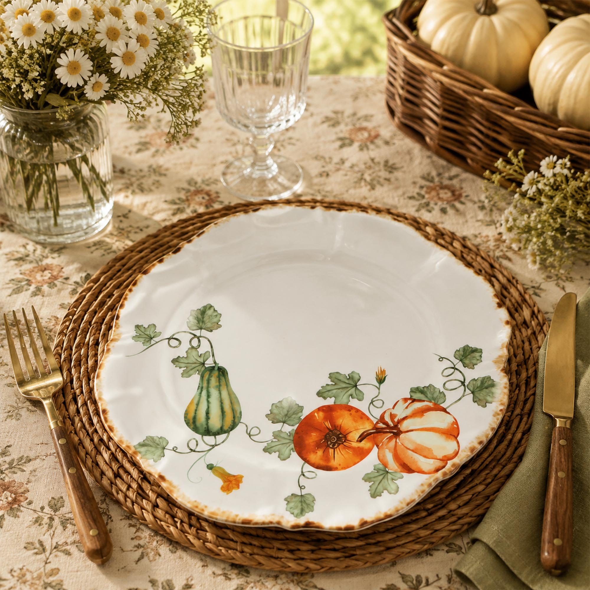 Donglin Homeware Gilded Harvest Collection Dinner Plate 11-inch