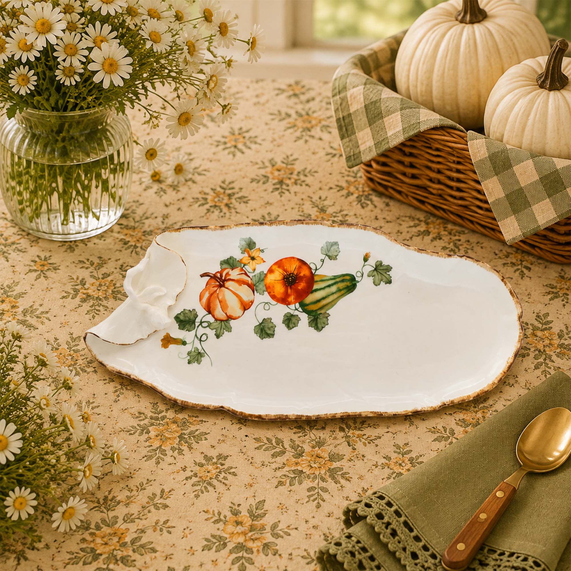 Donglin Homeware Gilded Harvest Collection Tray 15-inch