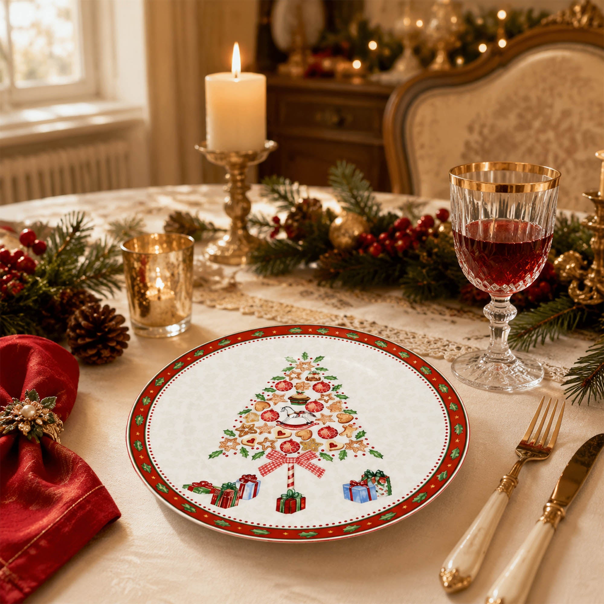 Donglin Homeware Gingerbread Christmas Collection Dessert Plate 7.5-inch
