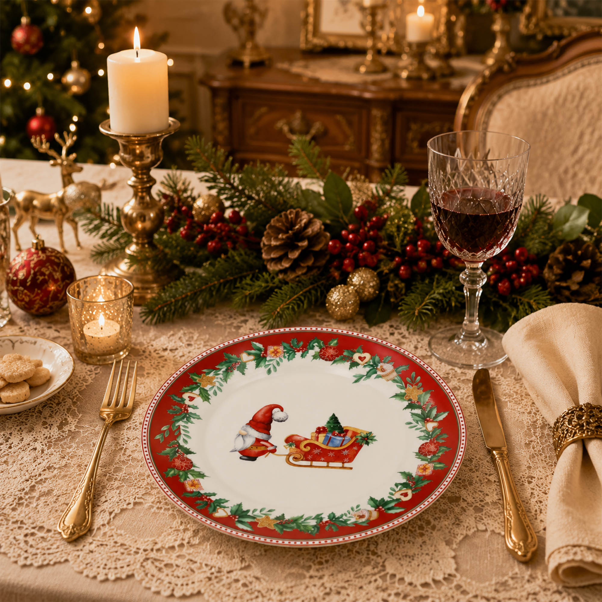 Donglin Homeware Gingerbread Christmas Collection Dessert Plate 8-inch