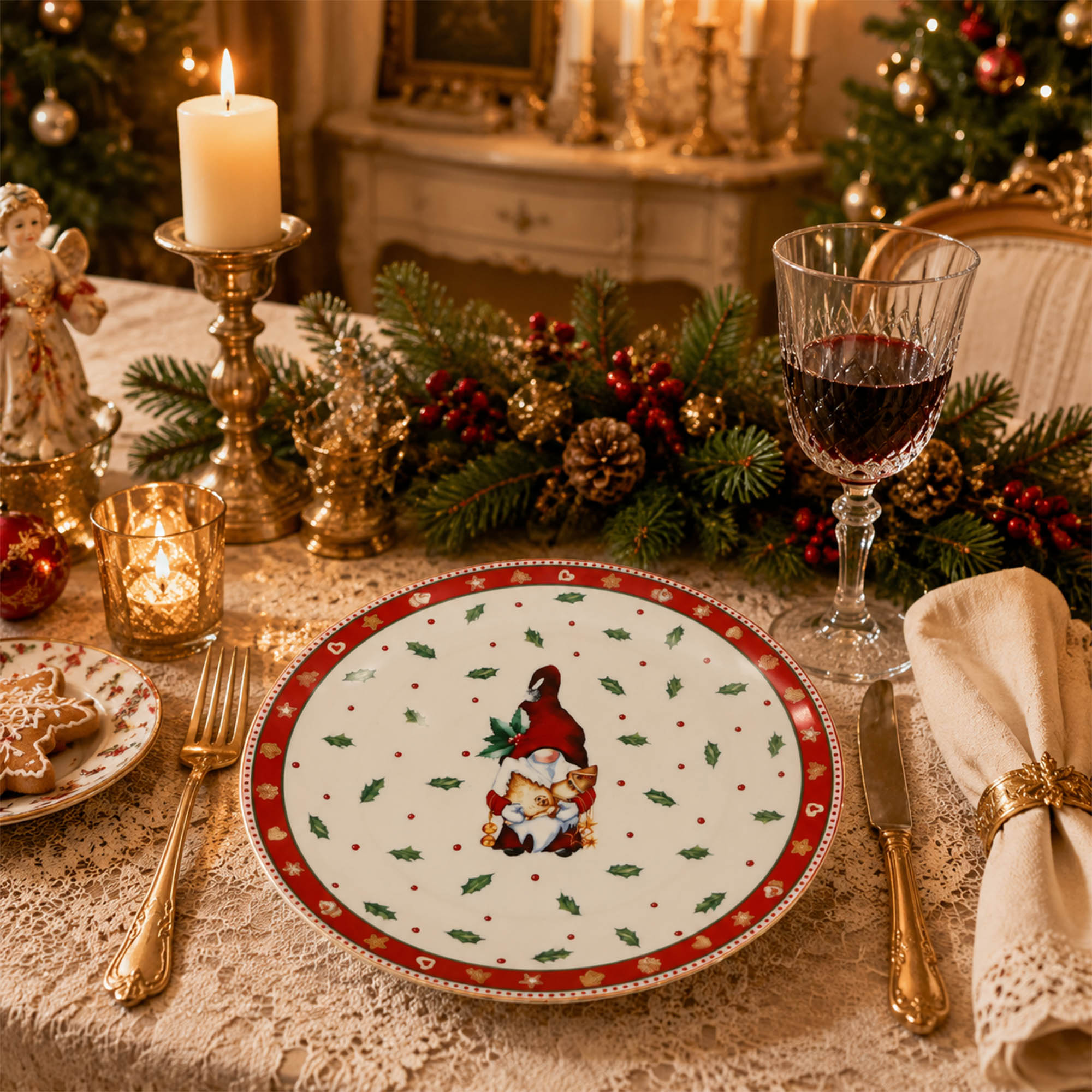 Donglin Homeware Gingerbread Christmas Collection Dessert Plate 8-inch
