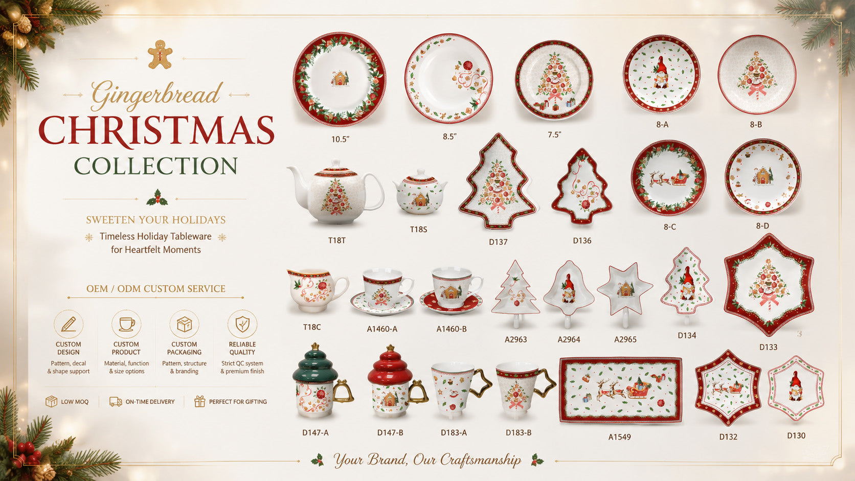 Donglin Homeware Gingerbread Christmas Collection Shapes