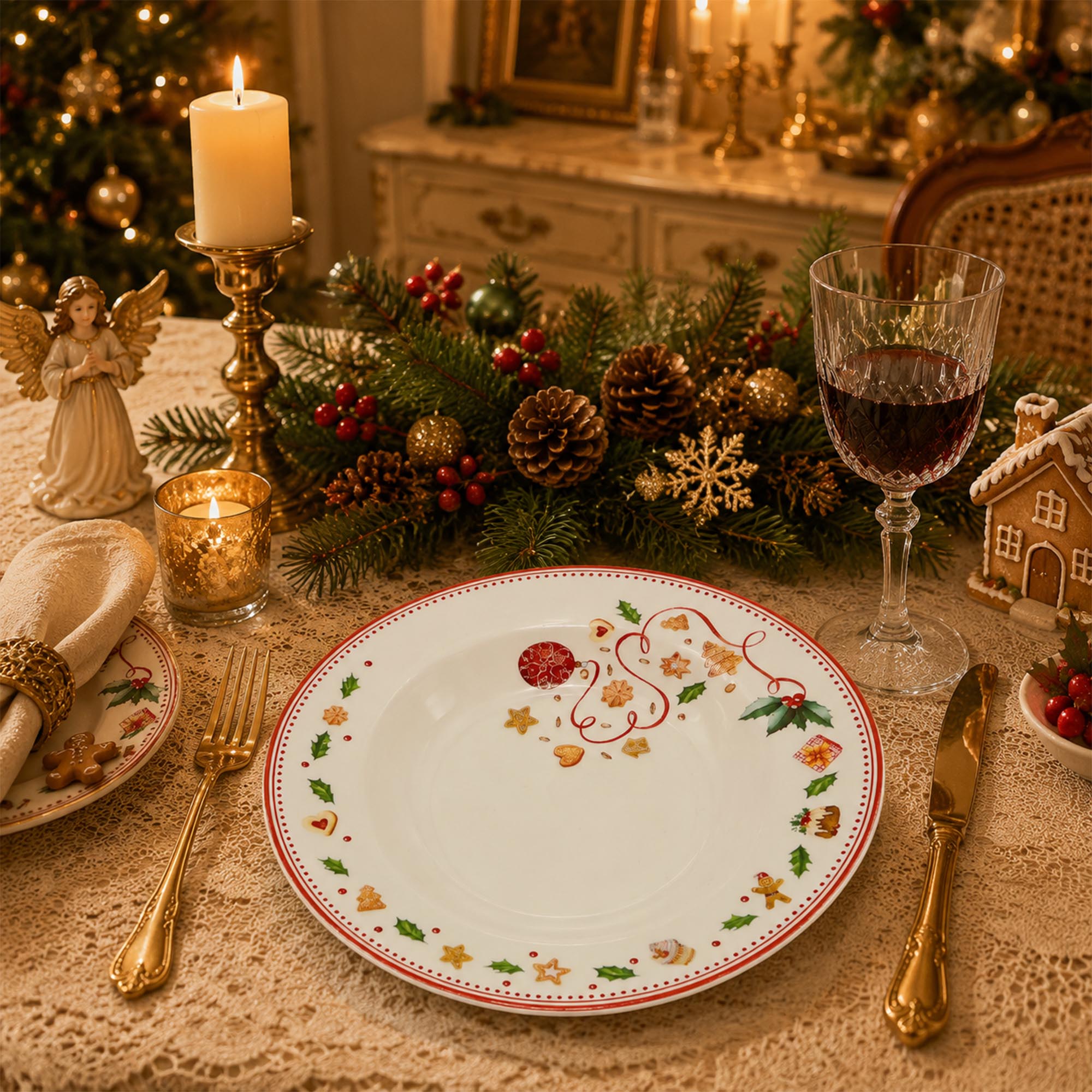 Donglin Homeware Gingerbread Christmas Collection Soup Plate 8.5-inch