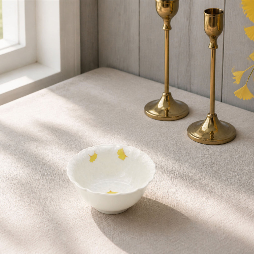 Donglin Homeware Ginkgo Leaf - Minimalist Style Ceramic Bowl 5-inch