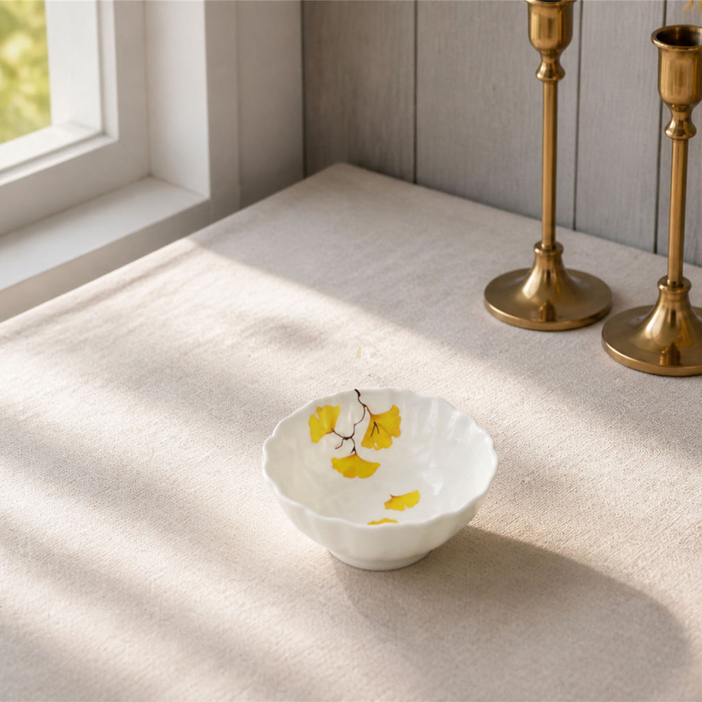 Donglin Homeware Ginkgo Leaf - Minimalist Style Ceramic Bowl 6-inch Type 2