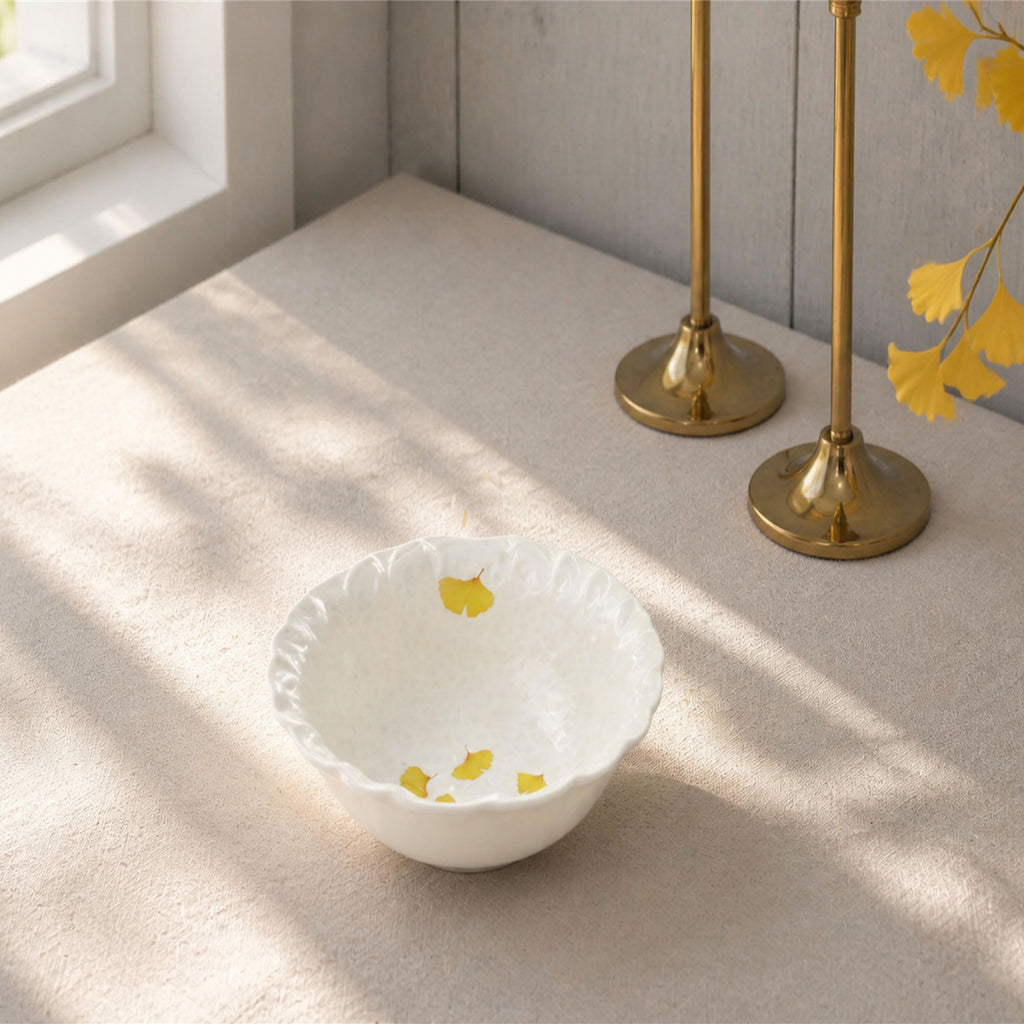 Donglin Homeware Ginkgo Leaf - Minimalist Style Ceramic Bowl 6-inch