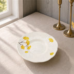Donglin Homeware Ginkgo Leaf - Minimalist Style Ceramic Pasta Plate 9.5-inch