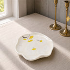 Donglin Homeware Ginkgo Leaf - Minimalist Style Ceramic Scalloped Plate 7-inch