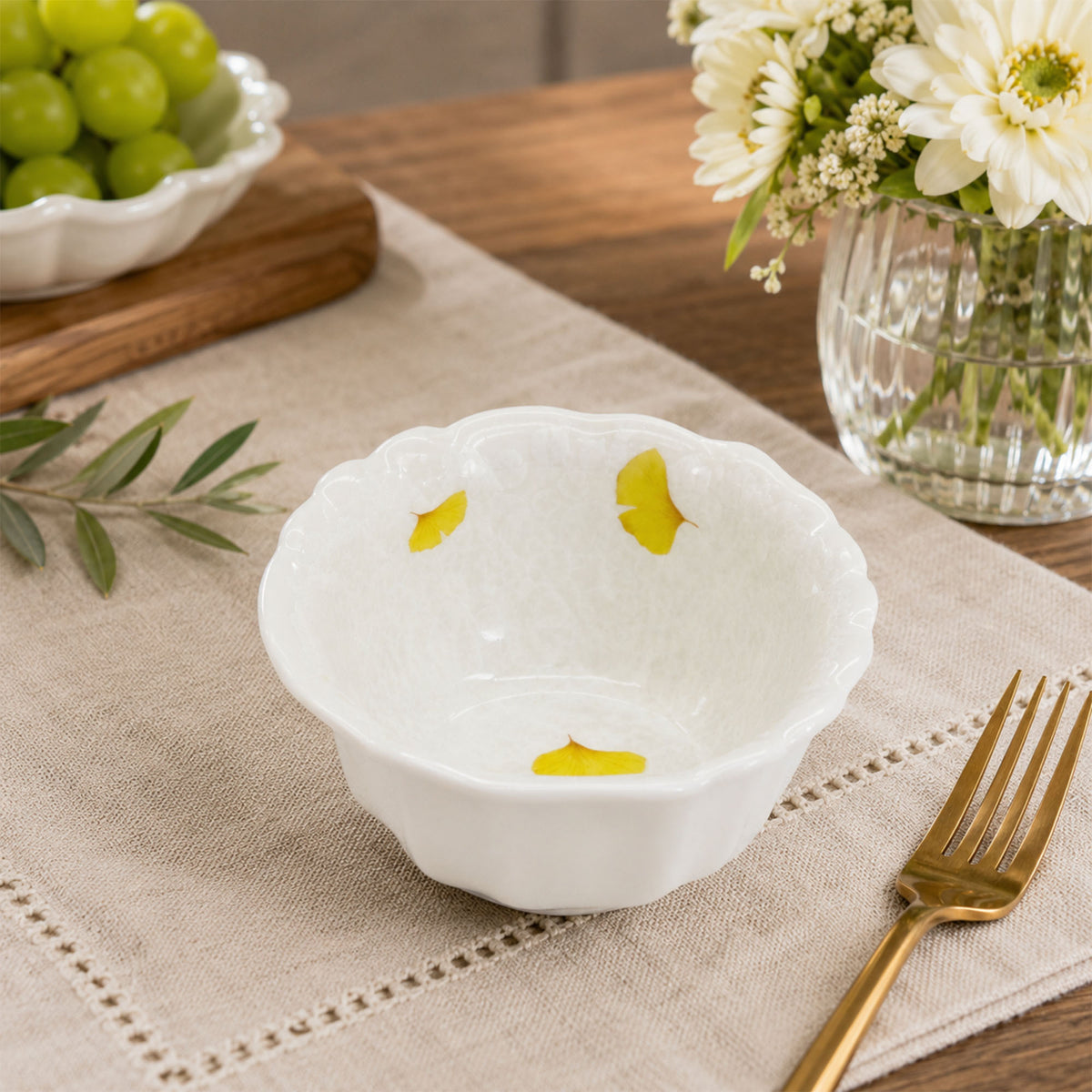 Donglin Homeware Ginkgo Serenity Collection Deep Bowl 5-inch