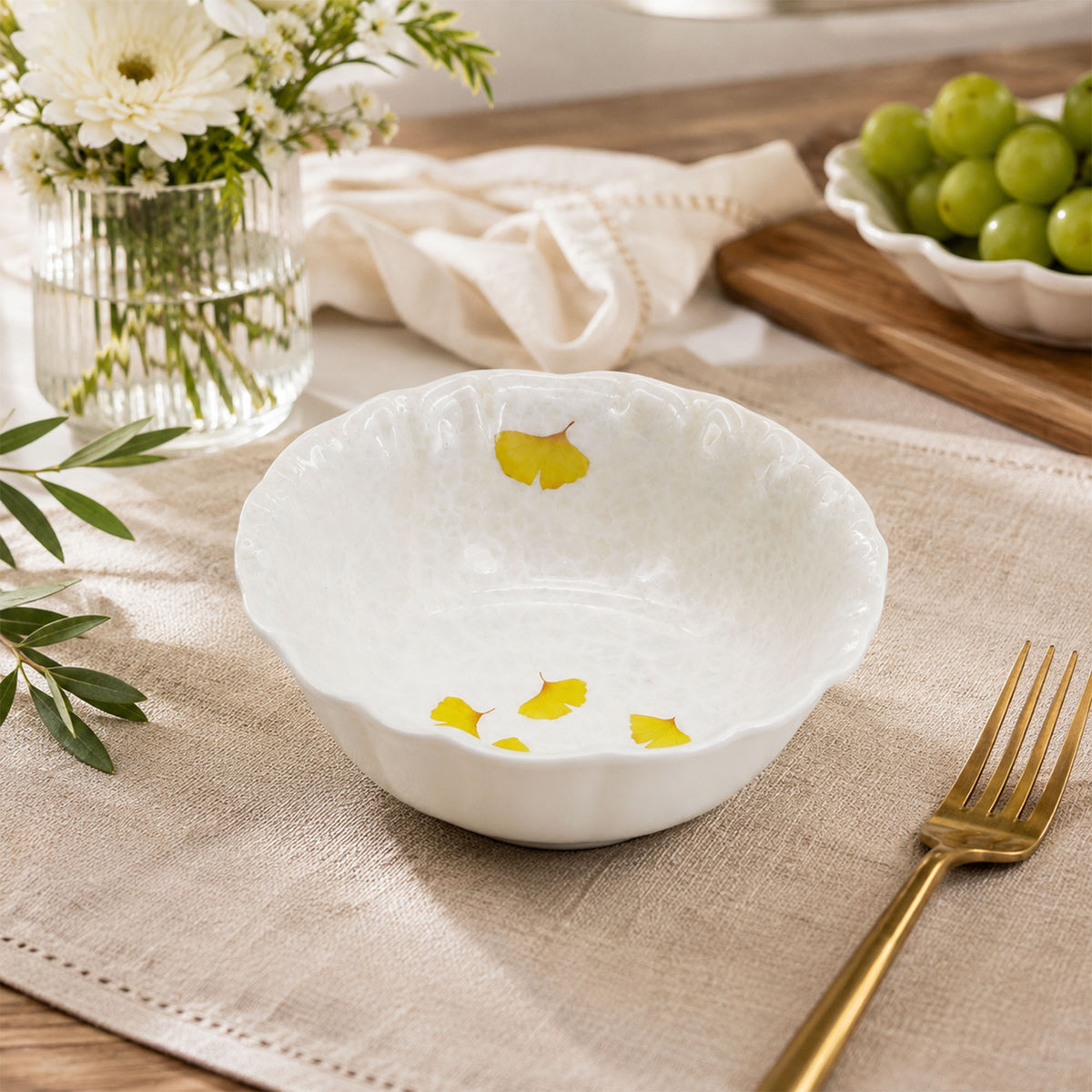 Donglin Homeware Ginkgo Serenity Collection Deep Bowl 6-inch