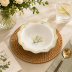 donglin Homeware Herb - Natural Style Botanical Series Dendrobium 9-inch Soup Plate