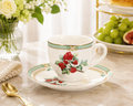 Donglin Homeware Herb - Natural Style Botanical Series Evodia Fruit Cup and Saucer 100cc