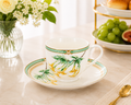 Dongin Homeware Herb - Natural Style Botanical Series Honeysuckle Flower Cup and Saucer 220cc