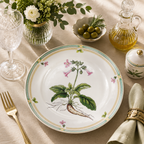 Donglin Homeware Herb - Natural Style Botanical Series Rehmannia Root 10.5-inch Dinner Plate