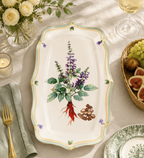 Donglin Homeware Herb - Natural Style Botanical Series Salvia Root 14-inch Oval Plate