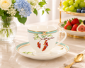 Donglin Homeware Herb - Natural Style Botanical Series Schisandra Berry Cup and Saucer 220cc