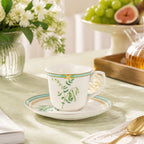 Donglin Homeware Herb - Natural Style Botanical Series Sophora Root Cup and Saucer 100cc