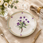 Donglin Homeware Herb - Natural Style Botanical Series Vioa 8-inch Coupe Plate