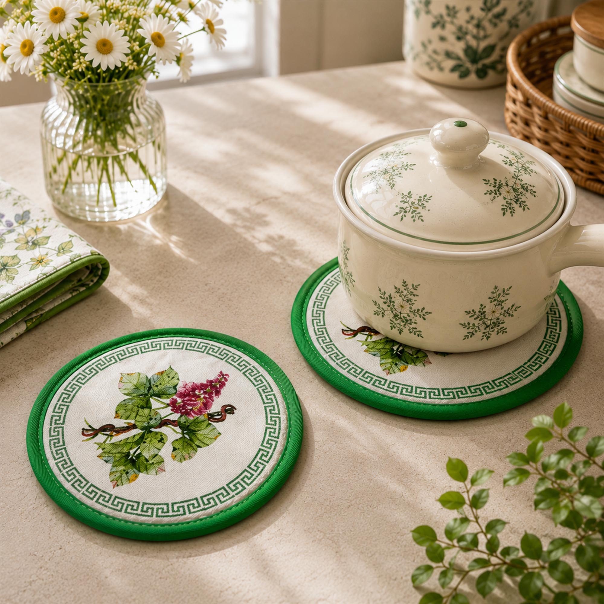 Donglin Homeware Herbs Botanical Lifestyle Collection Pot Pad