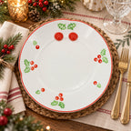 Donglin Homware Holly Berry Cheer Collection Dessert Plate 8-inch