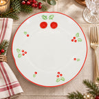 Donglin Homware Holly Berry Cheer Collection Dinner Plate 10-inch