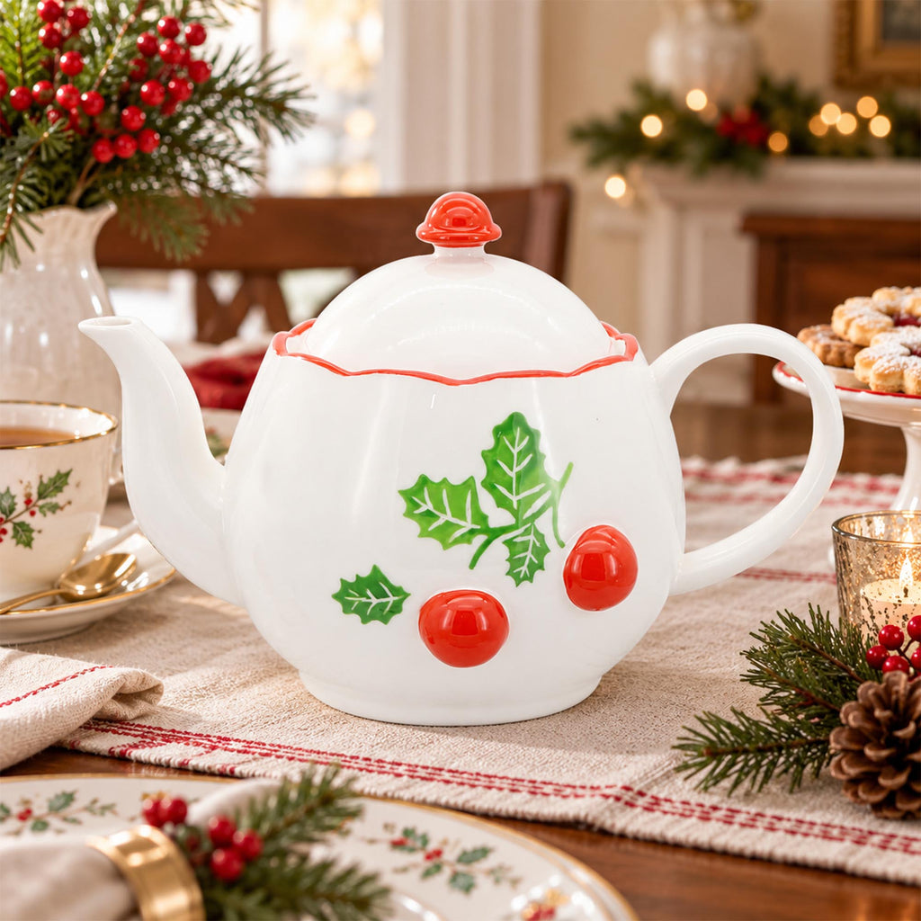 Donglin Homeware Holly Berry Cheer Collection Teapot 950cc