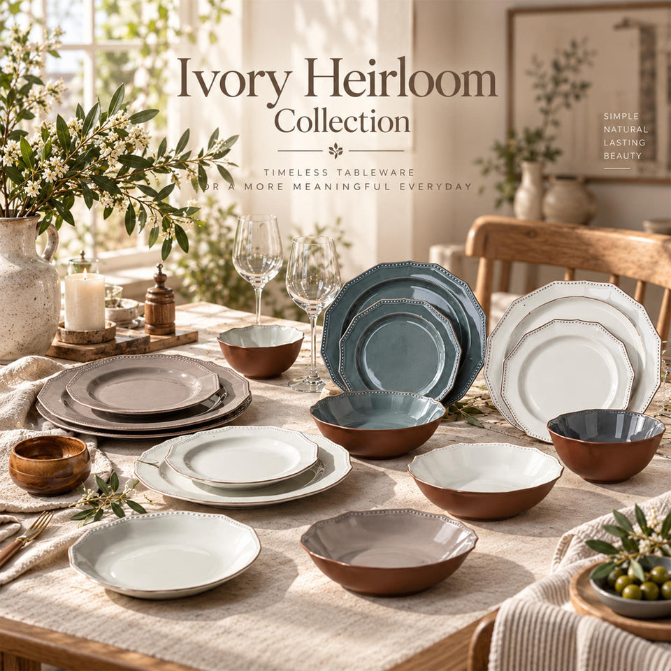 Ivory Heirloom Stoneware Dinnerware Collection