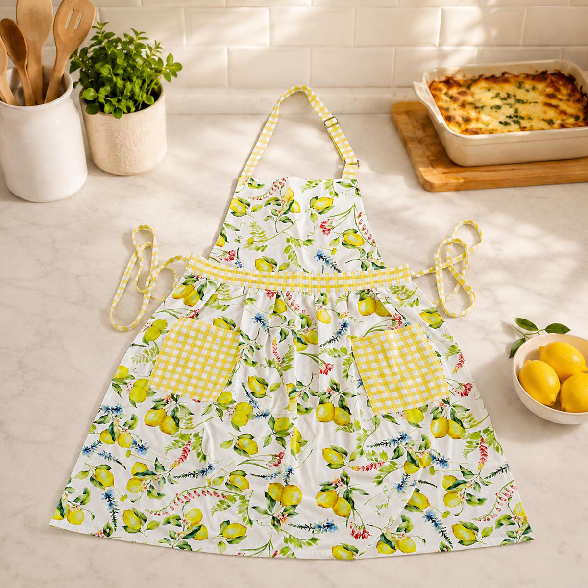 Donglin Homeware Lemon Coordinated Home Collection Adult Apron