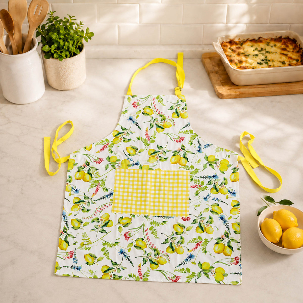 Donglin Homeware Lemon Coordinated Home Collection Adult Apron