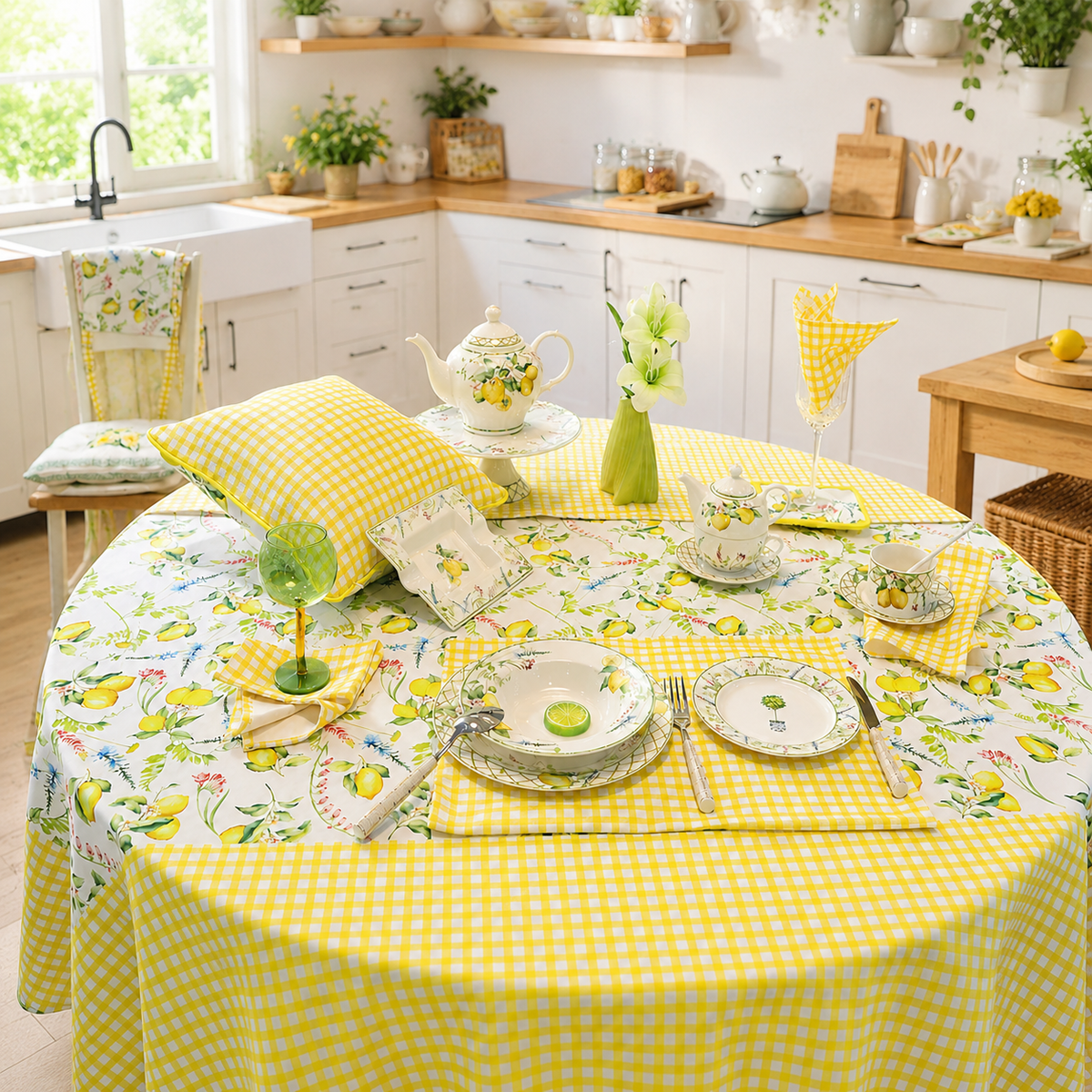 Donglin Homeware Lemon Coordinated Home Collection Tablecloth