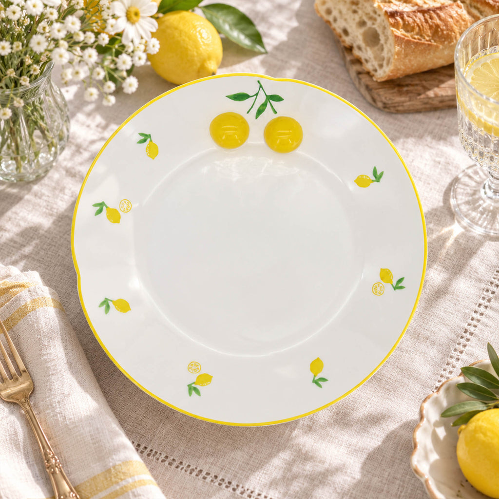 Donglin Homeware Lemon Garden Collection Dinner Plate 10-inch