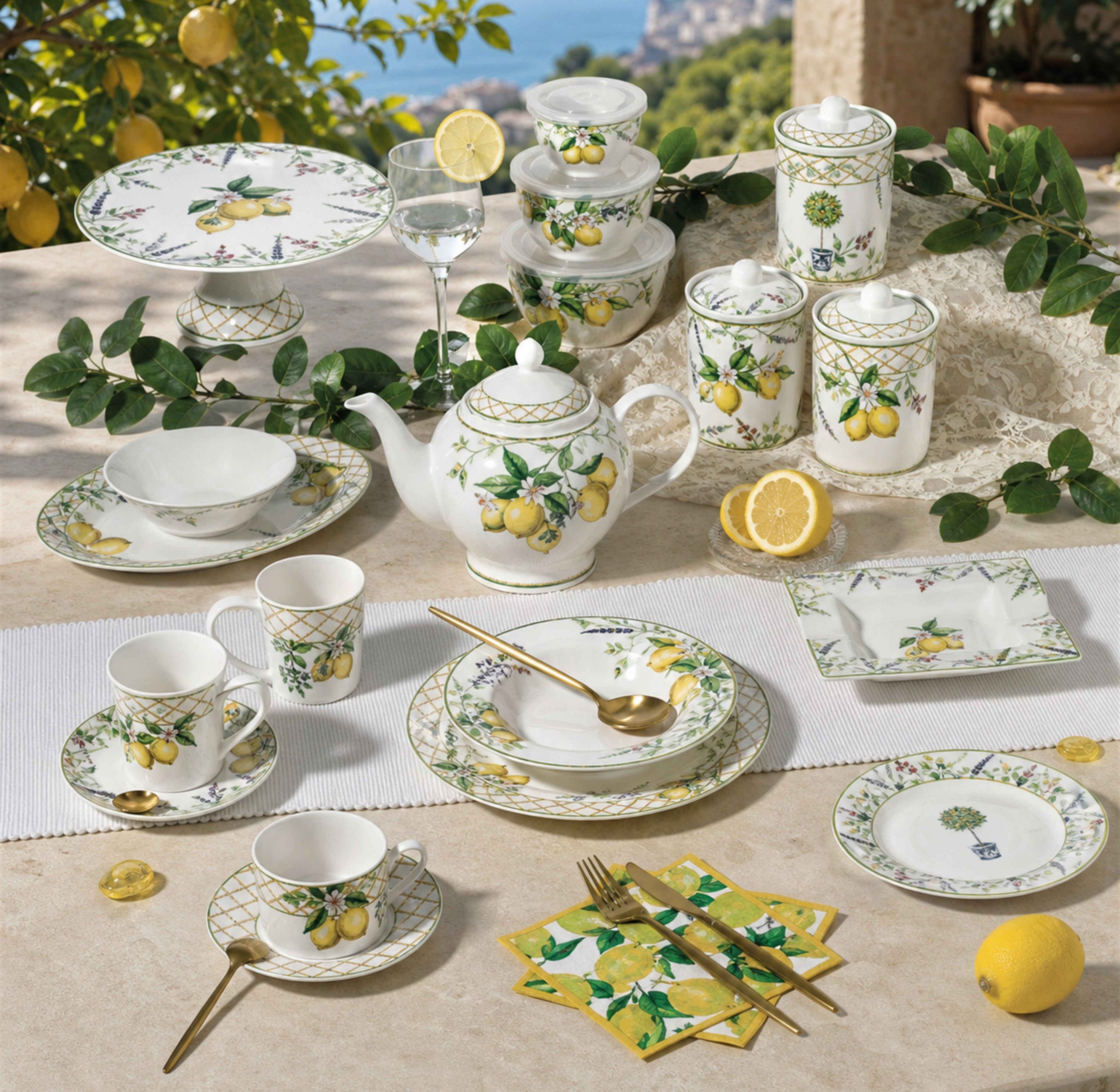 Donglin Homeware Lemon Grove - Nature Style Ceramic Dinnerware