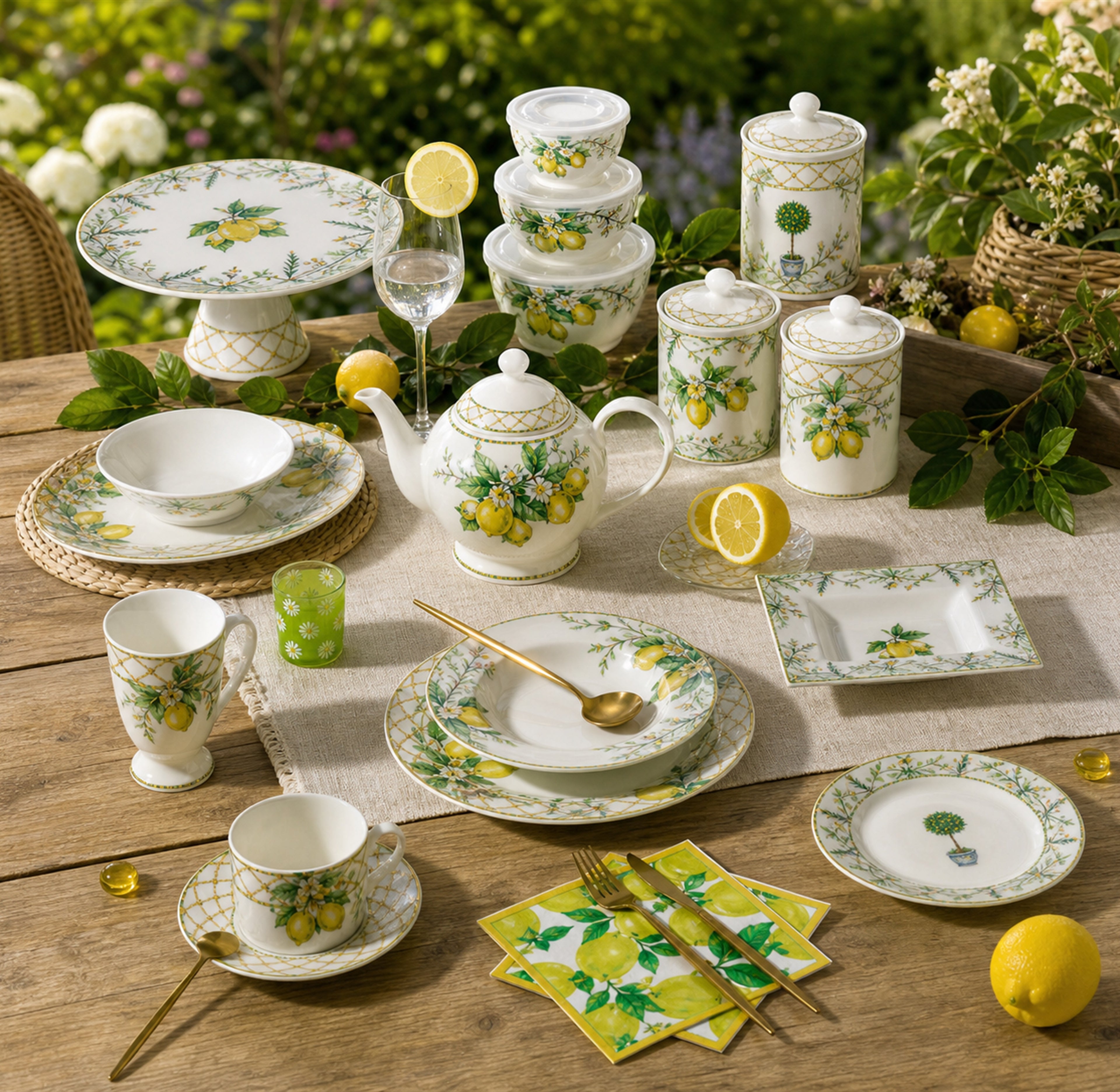 Donglin Homeware Lemon Grove - Nature Style Ceramic Tea Set