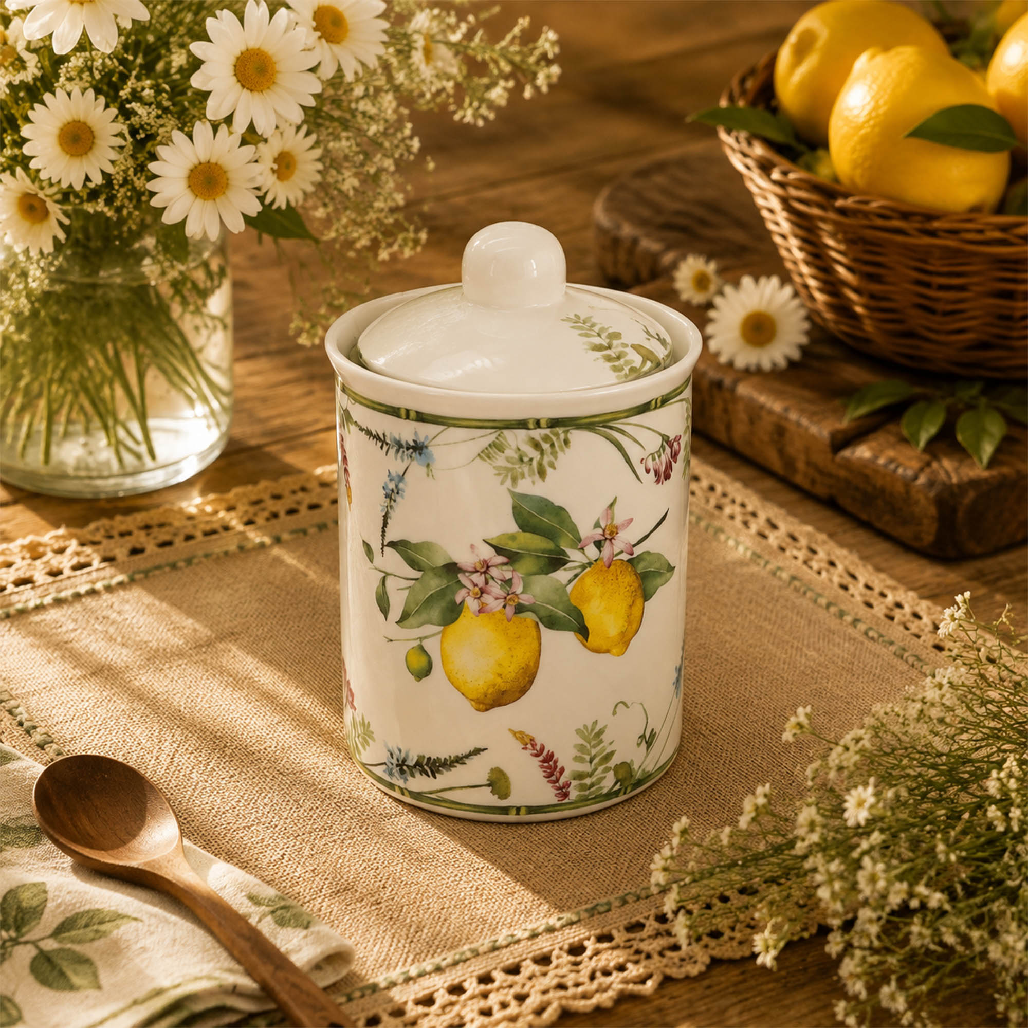 Donglin Homeware Lemon Grove Collection Canister 800ml